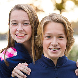 images of a young boy and girl with braces